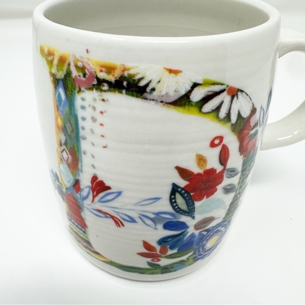 Anthropologie Petal Palette Monogram "D" Floral Mug - Picture 8 of 10